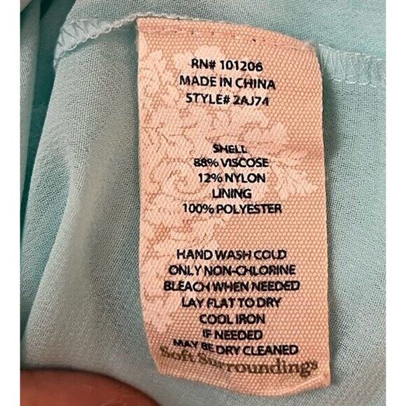 Soft Surroundings Light Blue Knit Sheer Lightweight Women's Tunic Sweater Size M - Picture 4 of 5